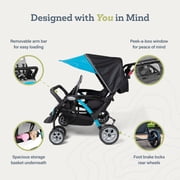 Foundations Gaggle Compass 4-Seat Quad Stroller, Reclining Seats with Canopy, Red