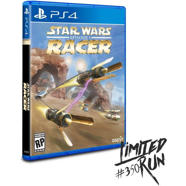 Star Wars Episode I: Racer - Limited Run #350 for PlayStation 4, a PS4 video game featuring high-speed podracing through desert canyons. The game case highlights the PS4 logo, the title, and Limited Run branding.