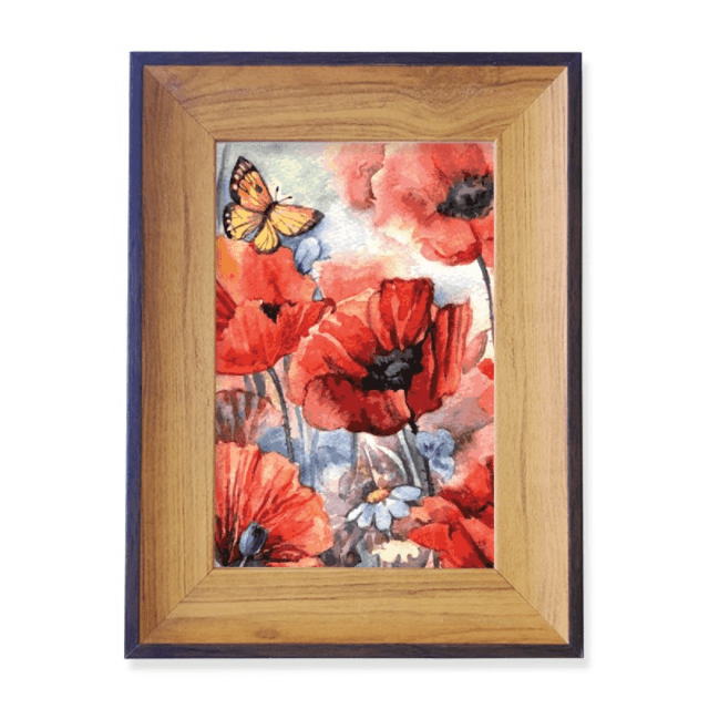 Marco de imagen Unbranded Mariposa con flores de colores 18 x 13 cm