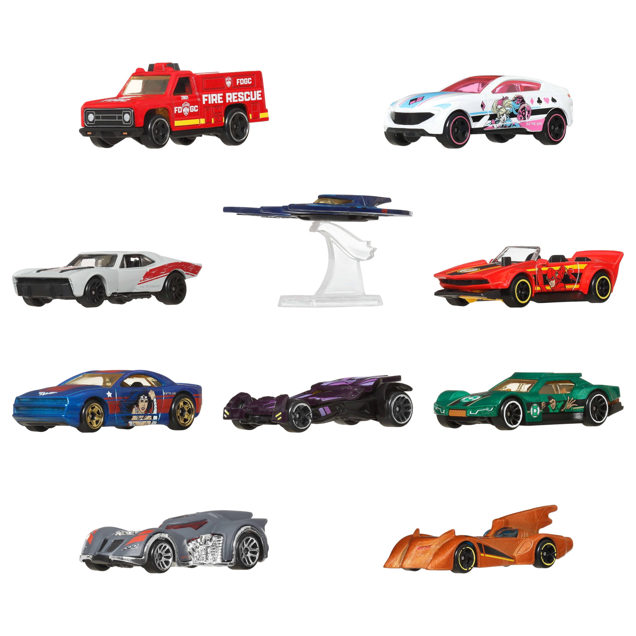 Hot Wheels Batman-Themed 10-Pack of Toy Vehicles in 1:64 Scale (Styles May Vary)