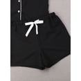 thumbnail image 5 of HYwys Women's 2Pcs Pajama Set Loose Short Sleeve Button-Down Top+Short Pants Sleepwear Suit, 5 of 6