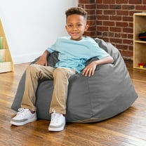 Jaxx Gumdrop Jr. Kids Bean Bag for Early Childhood & Educational Environments, Premium Vinyl - Charcoal