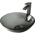 thumbnail image 3 of VIGO Glass Round Vessel Bathroom Sink in Sheer Black with Duris Faucet and Pop-Up Drain in Matte Black, 3 of 12