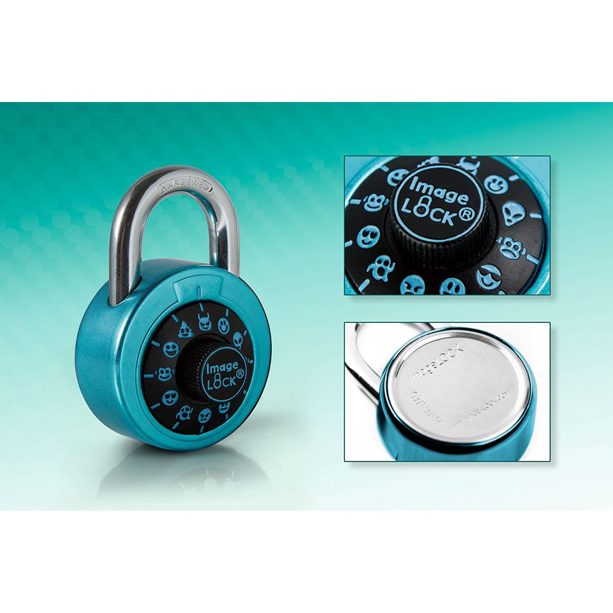 Combination Lock with Fun Emojis, ImageLOCK Patented Non-Resettable Combination Lock Without Administrative Key, Emoticons Instead of Numbers