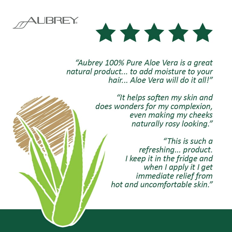Aubrey Aloe Vera | 98% Organic Ingredients | Made with Pure Aloe, Face &  Body Moisturizer | 4 oz