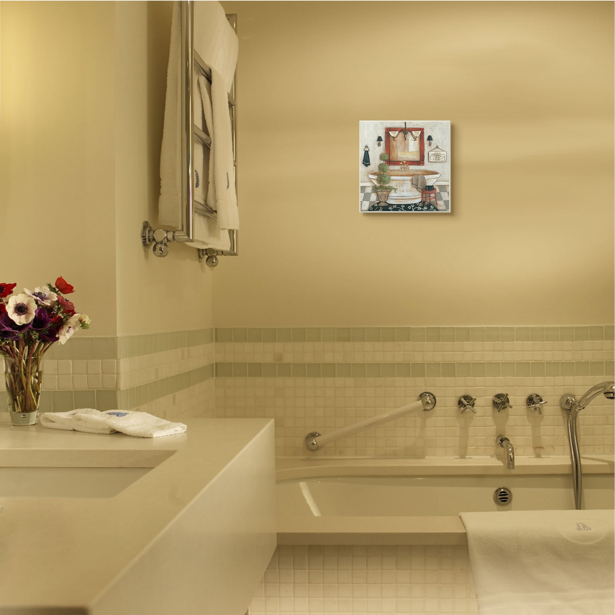 Stupell Industries Chic Bathroom Interior Traditional Home Charm Wall Plaque, 12 x 12, Design by R. Rig