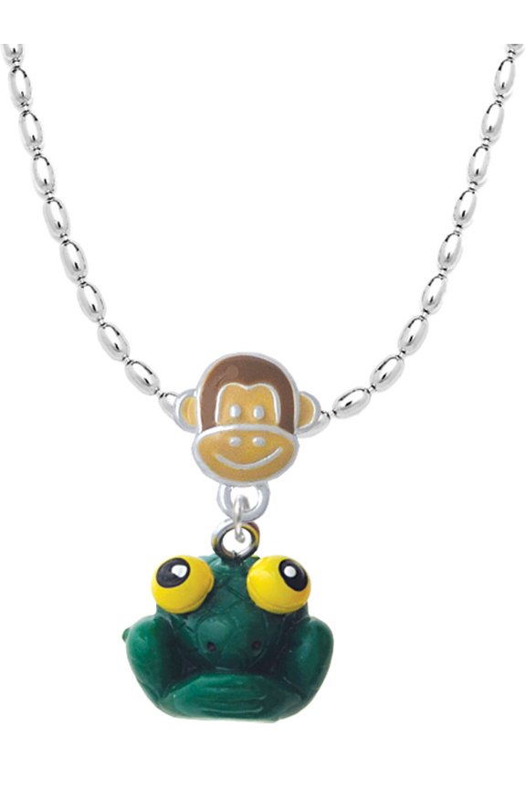 Resin Big Eyed Frog Mia Monkey Charm Necklace