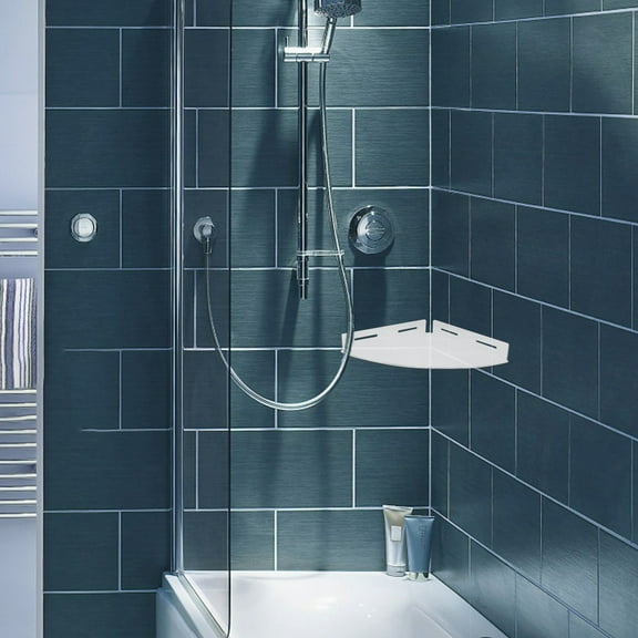 PTOOTP 2Pcs Acrylic Shower Shelf No Drill Floating Wall Shelves for Bathroom Tile Walls