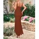 thumbnail image 2 of Dress Lady maxi para mujer, sin mangas, con volantes, para fiesta de cóctel, 2 of 6
