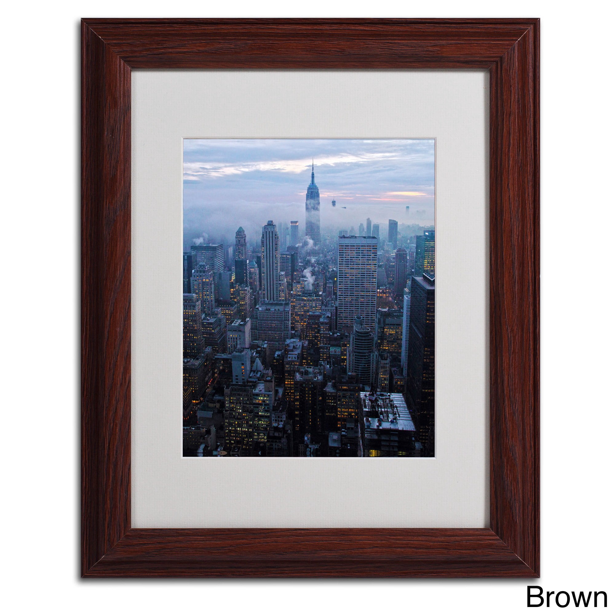 Trademark Fine Art 'City Lights' 16" x 20" Black Frame Art