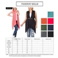 thumbnail image 2 of Women Asymmetrical Draped Open Front Sleeveless Jersey Vest Cardigan, 2 of 3