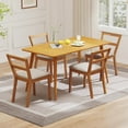 thumbnail image 4 of Costway Wooden Dining Chair Set of 2 Upholstered Seat & Breathable Slat Backrest, 4 of 9