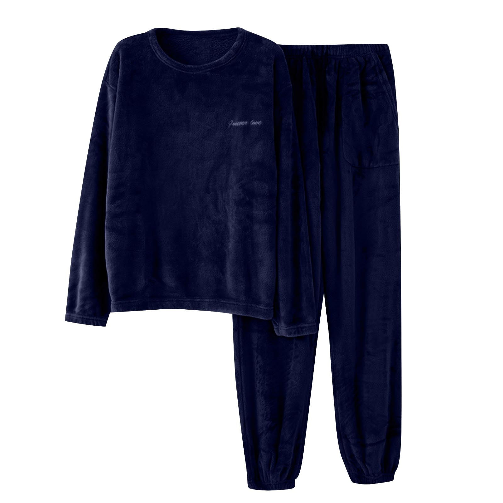Pyjama D'hiver Homme En Polaire - Ensemble Deux Pièces Col Rond - Doux Et Chaud Pour La Maison