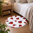 Washable Round Rug 3 Ft, Ladybug Circle Area Rugs, Non-Slip Small Rugs ...