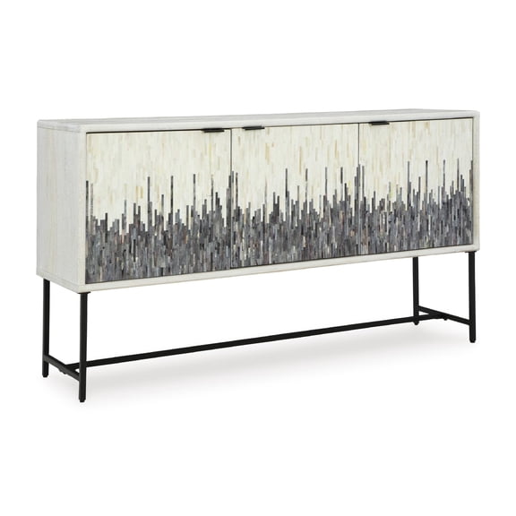 Bowery Hill Wood Contemporary White & Gray Finish Accent Cabinet