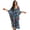 Blue Hibiscus Plumeria Palm Tree Pineapple Boat, variant on Dragonfly Hibiscus Plumeria Print Kaftan Dresses for Women Batwing Sleeve Caftan Cover Up Palm Leaves Design Beach Maxi Dress Lightweight Loungewear Mumu Dresses with Side Slits