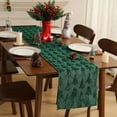 thumbnail image 2 of TETOU Christmas Tree Jacquard Table Runner 13x72 Inch Soft Plush Faux Fur Table Decoration for Christmas Home Party - Green, 2 of 6