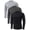 BLACK/LGREY/DGREY-1, variant on Men's 3 Pack Dry Fit Long Sleeve Athletic Shirts Workout Running Shirts Black L
