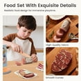 thumbnail image 6 of Tiny Land Play Food Set, 6 Piece Meat & Seafood Pack, Realistic Pretend Play Food Toys with Velcro for Cutting, Safe Wooden & Fabric Kitchen Toys for Toddlers & Kids, 6 of 6
