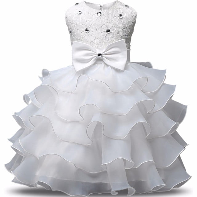 AAMILIFE Robe Princesse en Dentelle à Fleurs pour Filles Vêtements Mariage Soirée Robe en Tulle Smash Robes pour Enfants