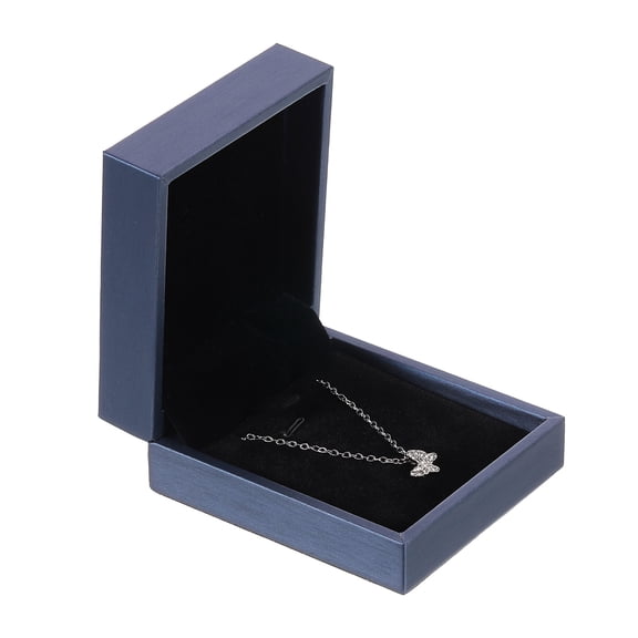 Unique Bargains Leather Jewelry Pendant Box for Vintage Storage and Gifts Blue