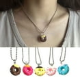 thumbnail image 2 of WINDLAND Acrylic Mini Donuts Pendant Necklace Metal Bead Chain Collar Necklaces Jewelry, 2 of 16