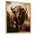thumbnail image 2 of Designart "Buffalo Thunder in Native Art" Animals Floater Framed Wall Decor, 2 of 7