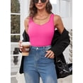 thumbnail image 4 of Charmo Débardeurs en Coton pour Femmes à Col en V, Bretelles Plus Larges et Ajustables, Camisole avec Soutien-Gorge, 4 of 7