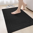 thumbnail image 1 of Canadian Linen Yukon Bath Mats, 2 Pack, 20"x34", Lightweight Quick Dry Washable Bathroom Bath Mats Soft Absorbent Cotton, Picture Frame Design, Black, 1 of 9