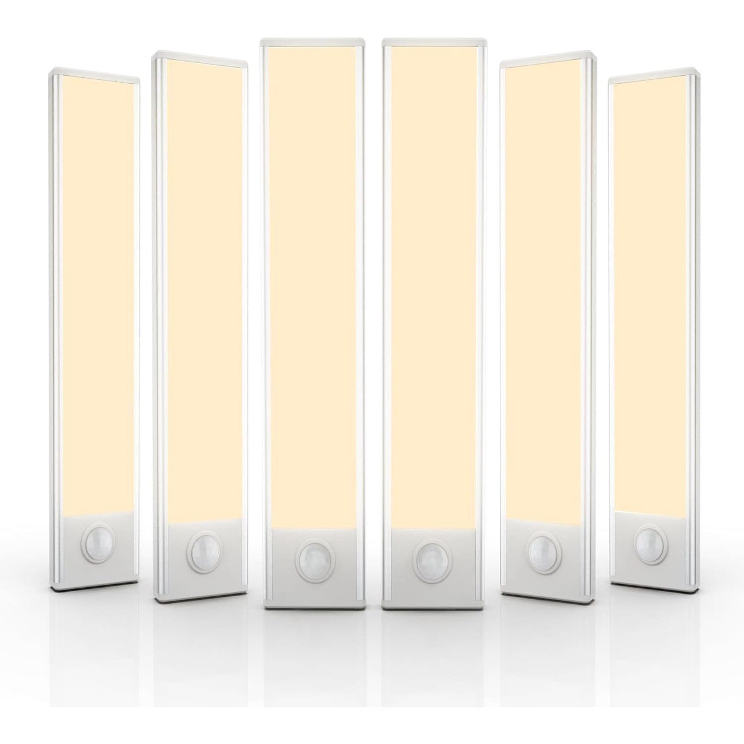6 Pack Under Cabinet Lights Wireless, 32 LED Motion Sensor Light Indoor Rechargeable Magnetic Closet Lights Battery Operated, Under Counter Lights for Kitchen, Wardrobe, Stairs, Warm Light