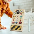 thumbnail image 3 of Interruptor de luces Tablero ocupado Montessori Juguetes Habilidad motora fina Juguetes de viaje Desarrollo Panel de control de madera para niños de 3 Baoblaze tablero ocupado, 3 of 8