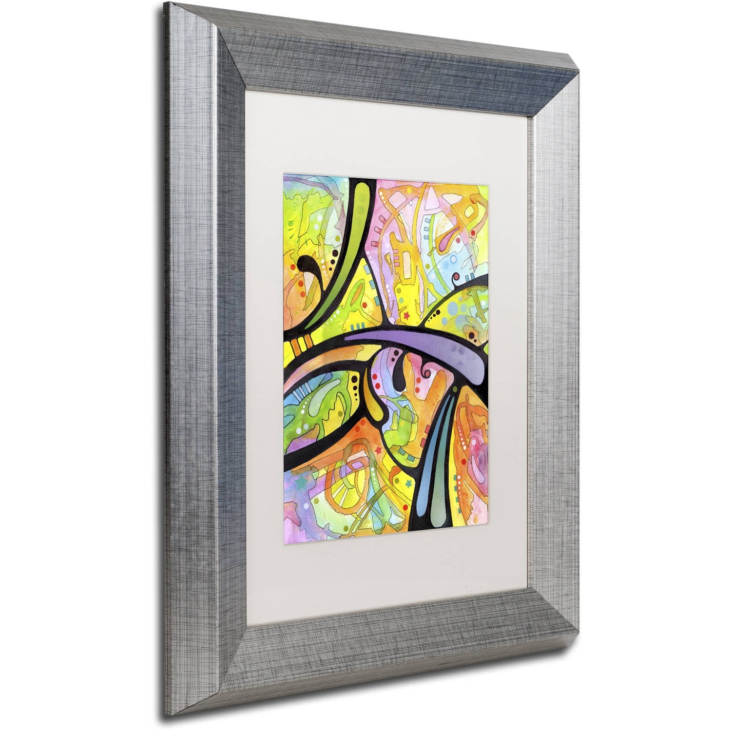 Trademark Fine Art "Abstract" Canvas Art by Dean Russo, White Matte, Silver Frame