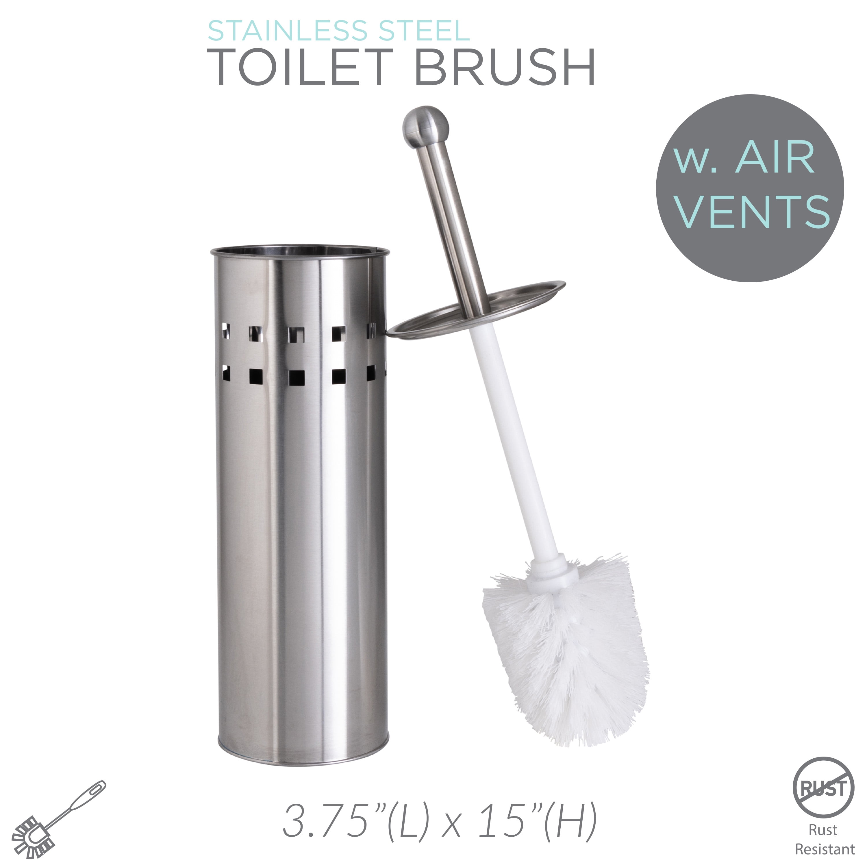 Bath Bliss Toilet Brush and Holder with Rim Scrubber