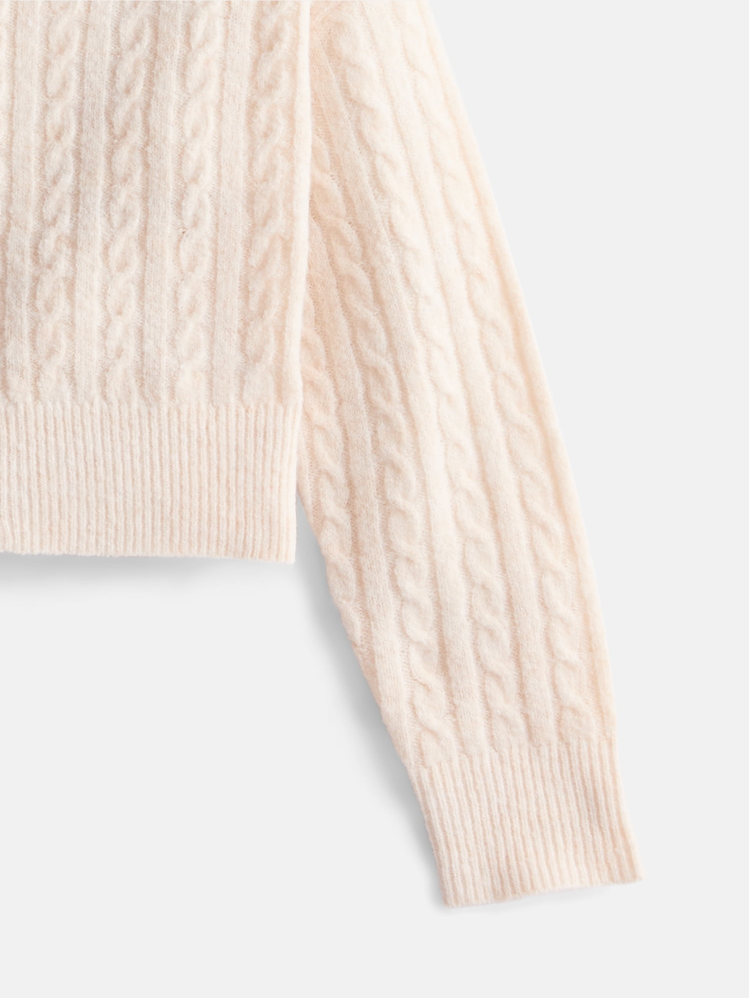 Weekend Academy Girls Full Zip Cable Knit Hoodie with Long Sleeves, Sizes 4-18