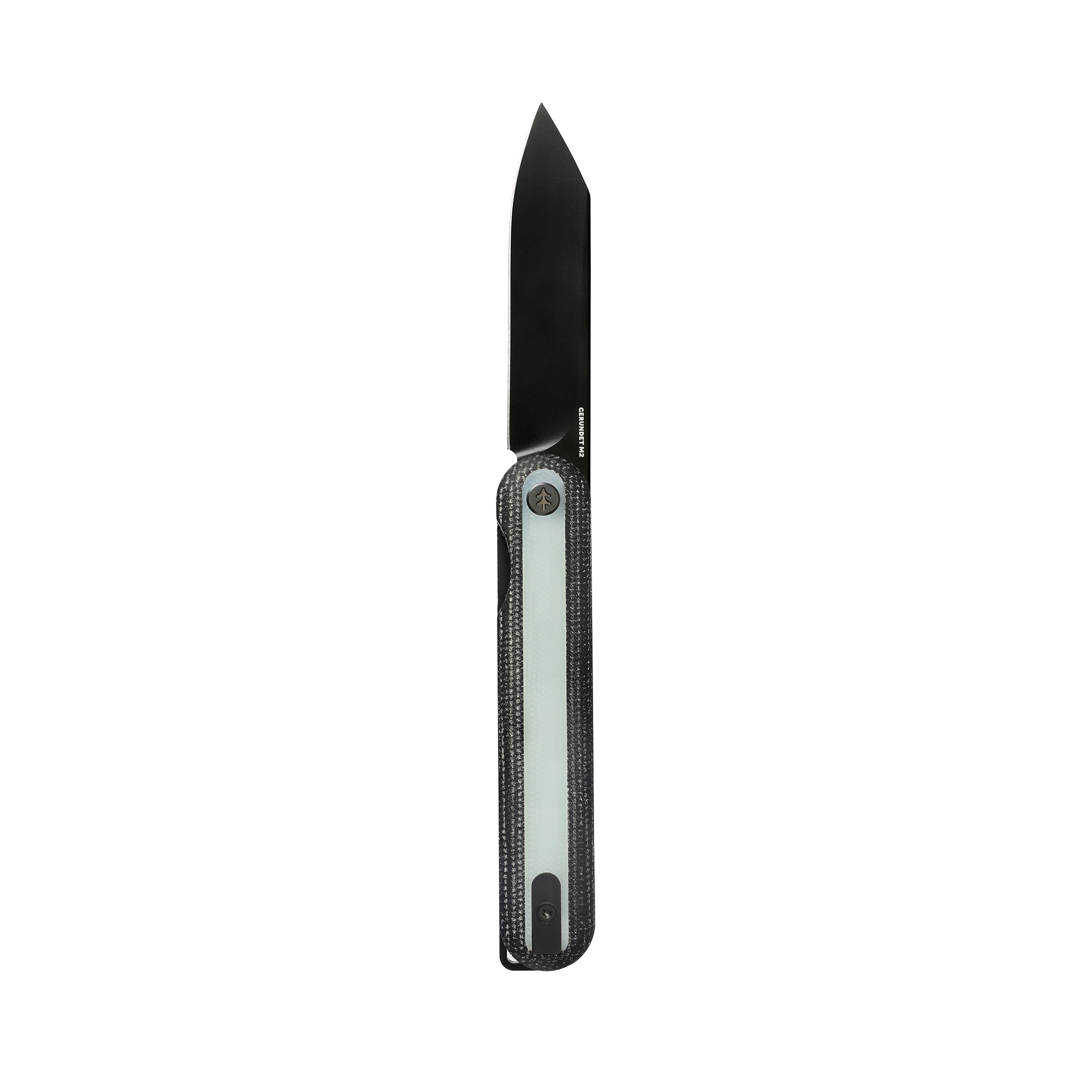 Swiss Tech GERUNDET M2 Black Micarta Folding Knife, Jade G-10 Inlay, 14C28N Steel