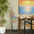 thumbnail image 2 of 6" x 59" Multi Colored Wood Striped Elephant Sculpture, by DecMode, 2 of 7