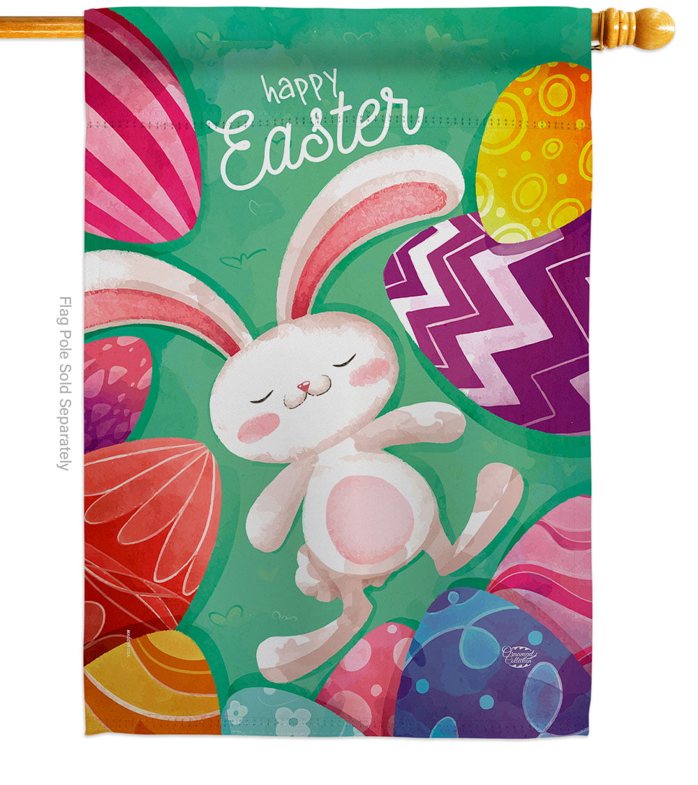 Happy Easter Bunny Garden Flag Spring Decorative Small Gift Yard House Banner 