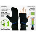 thumbnail image 2 of Turtle Gloves Lightweight Convertible Running Mittes for Spring/Fall, Black Royal Blue - S, 2 of 6