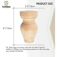 thumbnail image 4 of 4 inch / 10cm Wooden Furniture Legs, Tchosuz Pack of 4 Unfinished Solid Wood Turned DIY Replacement Bun Feet with M8 Hanger Bolts & T-Nuts or Sofa Couch Cabinet Recliner Ottoman Riser, 4 of 6