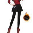 thumbnail image 1 of Gibobby Leggings gluteos deportivo Mallas culottes felpa para mujer, ropa interior informal navideña, botas, pantalones térmicos falsos dos piezas（Negro， L), 1 of 5