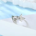 thumbnail image 4 of Jewmon 925 Sterling Silver Calla Lily Flower Ring for Women Adjustalbe Animal Hummingbird Stakable Wrap Ring Christmas Jewelry Gifts Idea for Her, 4 of 8