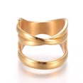 thumbnail image 2 of 304 Stainless Steel Finger Rings Wide Band Hollow Rings Gold Size 7 17Mm Z710, 2 of 3