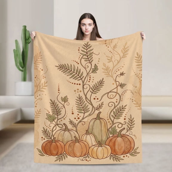 Pumpkin Blanket, Thanksgiving Fall Pumpkin Design Blanket, Cozy Home Decor for Sofa , Holiday Gift for Women Men 50x40