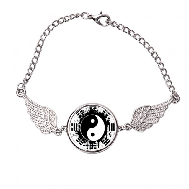 Ocho Diagramas Taiji Yin Yang China Patron Pulsera pulsera pulsera alas de ángel pulsera