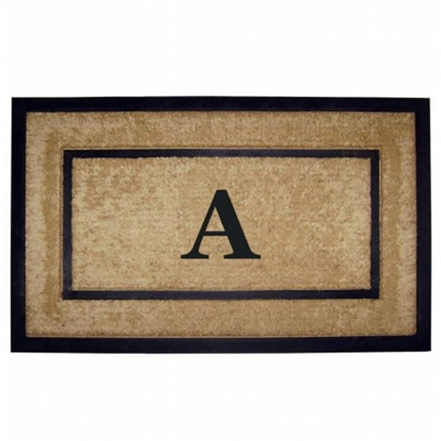 Nedia Home 18099A 22 x 36 in. Coir & Rubber Frame Mat Monogrammed A