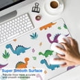 thumbnail image 4 of Long Mouse Pads for Desk,White Dinosaurs Colorful Leaves Pattern Desk Mats on Top Of Desks, Desk Mouse Pad Extra Large with 3mm Non-Slip Base and Stitched Edge for Gaming,Office,Work,Home 31.5"x11.8", 4 of 6