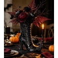 thumbnail image 6 of AZXY Halloween Decorations Witch Boot Shaped Resin Flower Vase, Cobweb Pattern Tall Floral Container for Artificial Rose Arrangement Table Entryway Indoor Halloween Party Tabletop Centerpiece Decor, 6 of 6