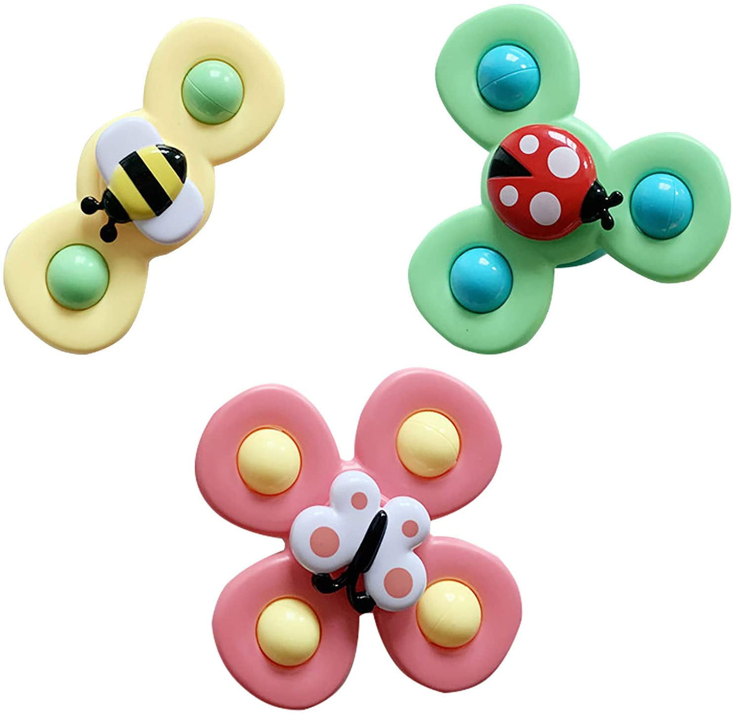 Spin Sucker Top Spinner Toy Safe Interesting Gameplay for Kids Dheera 3pcs Suction Cup Top Toy Suction Cup Baby Toys Baby Bath Toys 