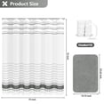 thumbnail image 2 of FRAMICS Striped Tassel Shower Curtain Sets with Bath Rug, Boho Farmhouse Water-Repellent Fabric Bathroom Sets with Hooks, Gray, 72" x 72", 2 of 10