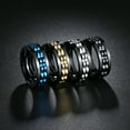 thumbnail image 3 of Anti Stress Stainless Steel Ring For Men Gear Chain Rotating Anxiety Relief Spinning Fidget Rings Punk Jewelry Bague Homme Silver 8, 3 of 6